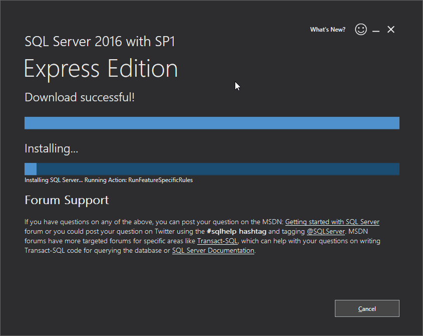Microsoft SQL Server 2016 Express installation: download & install 
