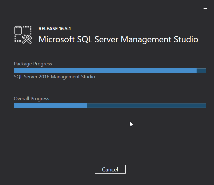 Uninstall Microsoft SQL Server Management Studio (SSMS): progress