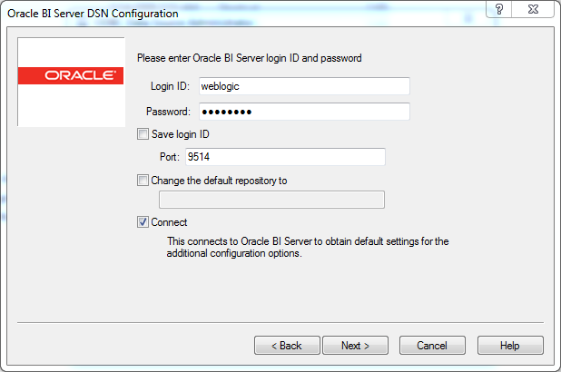 ODBC Data Source creation for OBIEE 12c Client Tool : login