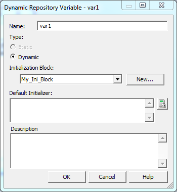 Create initialization block variables into OBIEE repository: dynamic variables