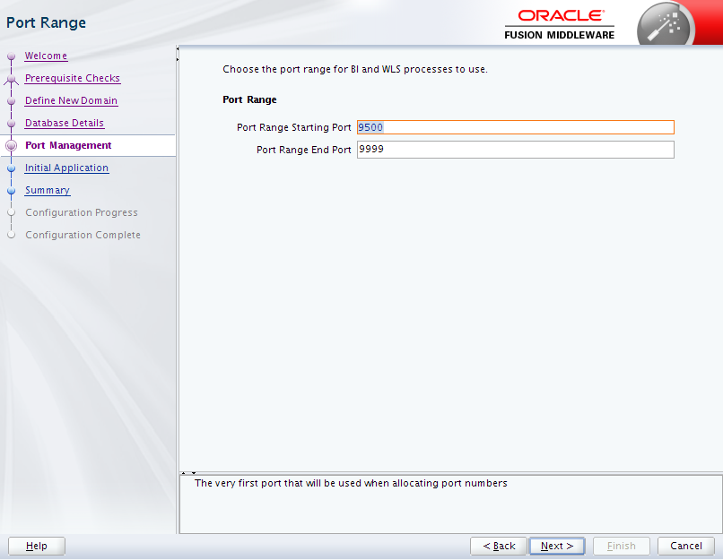 Oracle Business Intelligence 12c Enterprise Edition Configuration : port range 