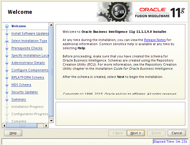 OBIEE 11g installation on Linux: welcome 