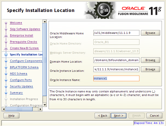 OBIEE 11g installation on Linux: location