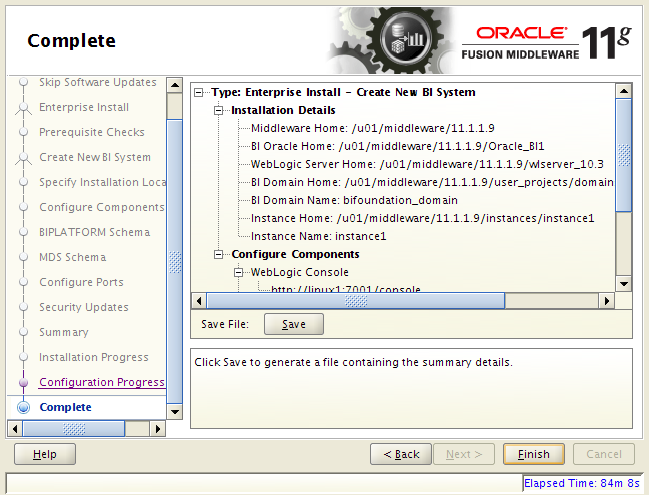 OBIEE 11g installation on Linux: complete 
