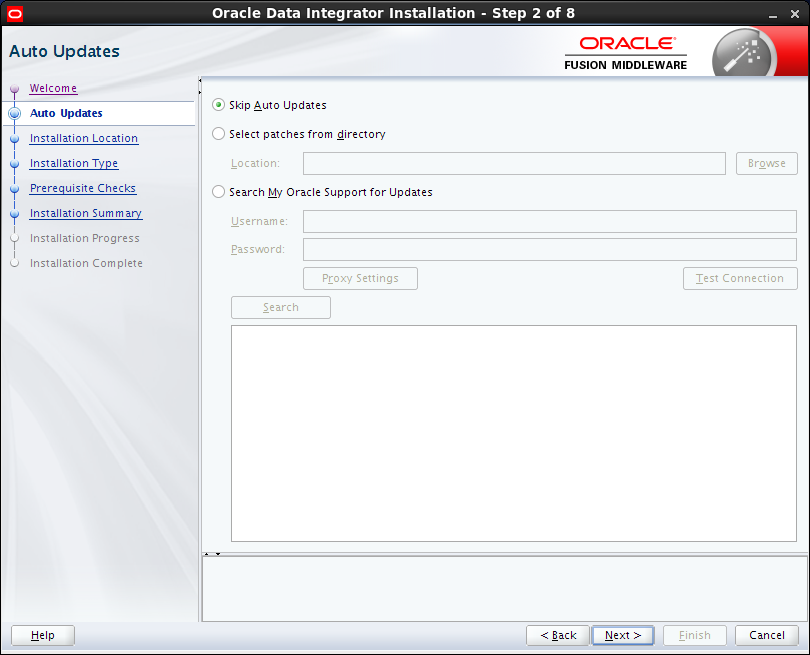 Install Oracle Data Integrator (ODI) 12c on Linux (CentOS, RedHat, OEL): auto updates