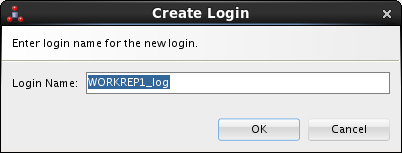 Create ODI Work Repository - ODI Studio 12c: login name