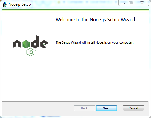 Node.js installation on Windows: setup wizard