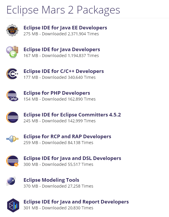 How we can choose the Eclipse tool version for your Java development