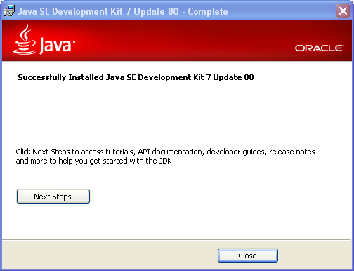 JDK 7 installation on Windows - Completed