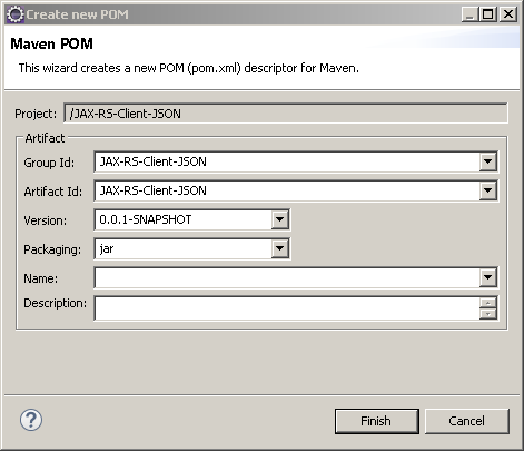 Create Java RESTful Web Service (JAX-RS) Client - using Jersey - consuming JSON : create pom