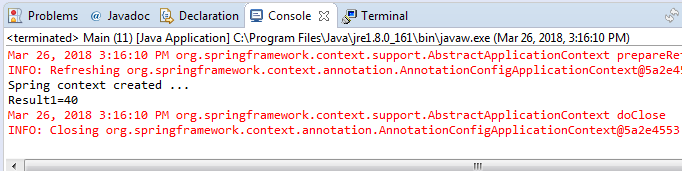 Spring context configuration using XML file (example) : configuration xml file
