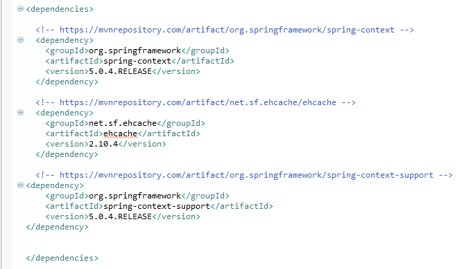 EhCache with Spring (example) : pom.xml file
