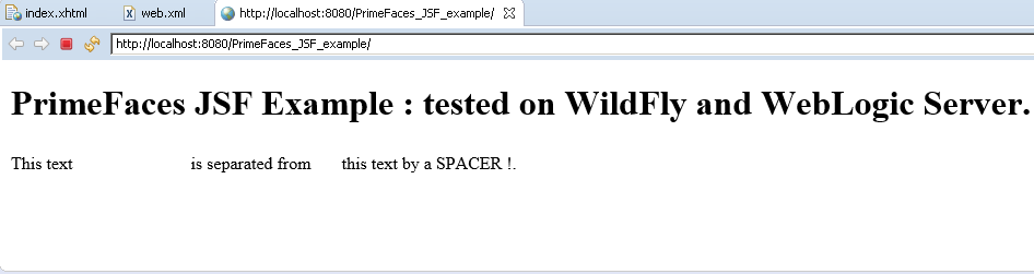 Primefaces (JSF) example and short presentation of JSF: the project execution