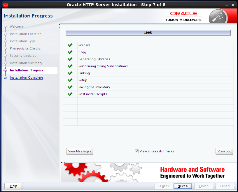 install Oracle HTTP Server (OHS) 12.1.2 : installation progress