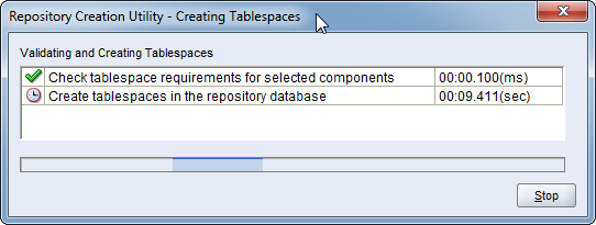 Create IDAM database schemas: tablespace creation