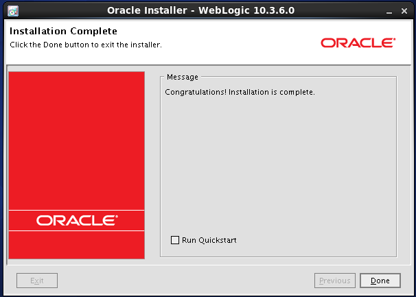 Weblogic 10.3.6 installation on linux for Oracle IDAM - complete