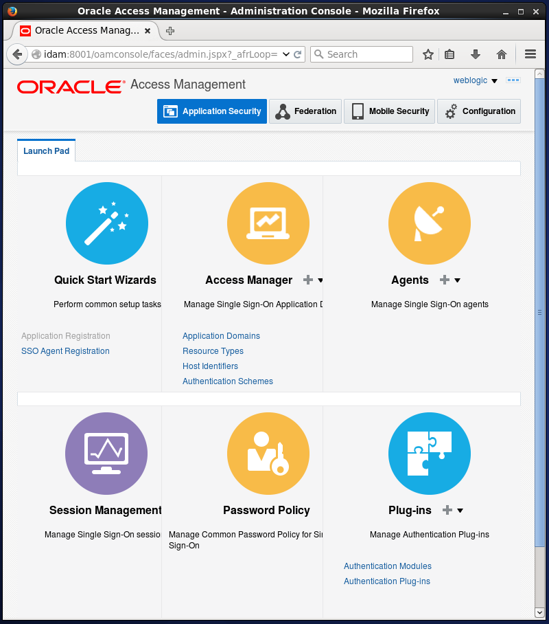 Create Oracle Access Manager (OAM) Authentication Policy: console