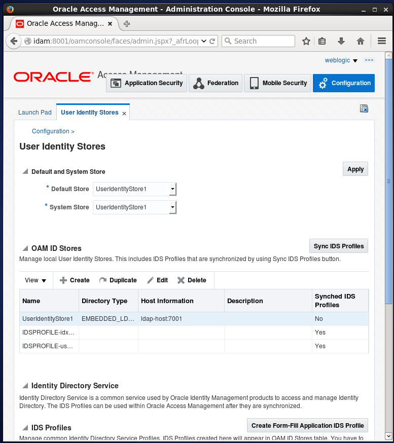 change embedded ldap server to oracle internet directory: oid user identity store