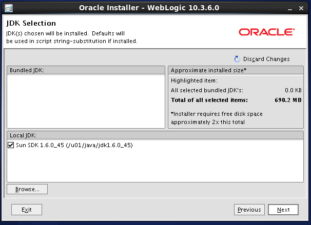 Weblogic 10.3.6 installation on linux for Oracle Internet Directory (OID) -  jdk selection