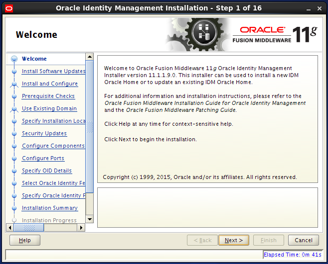 install Oracle Identity Management for OID: welcome