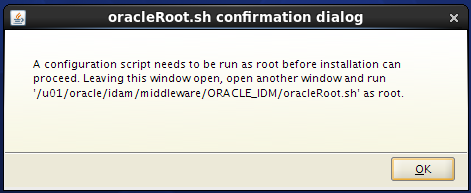 install Oracle Identity Management for OID - run oracleRoot.sh