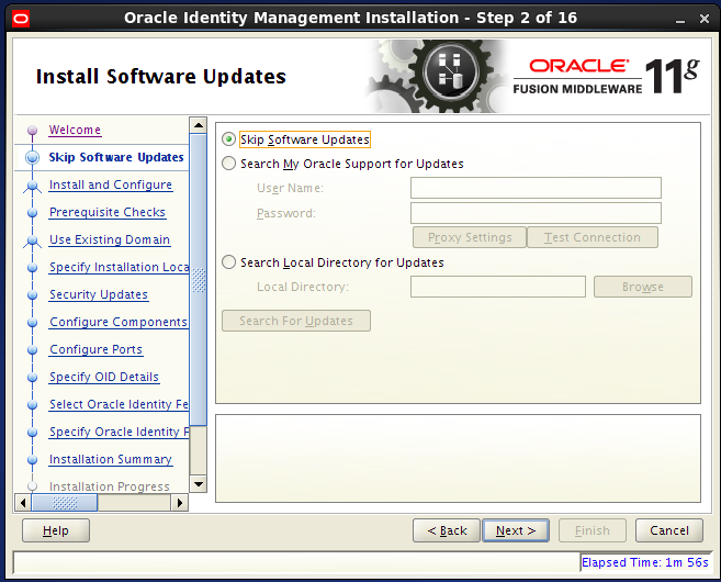 install Oracle Identity Management for OID: software updates