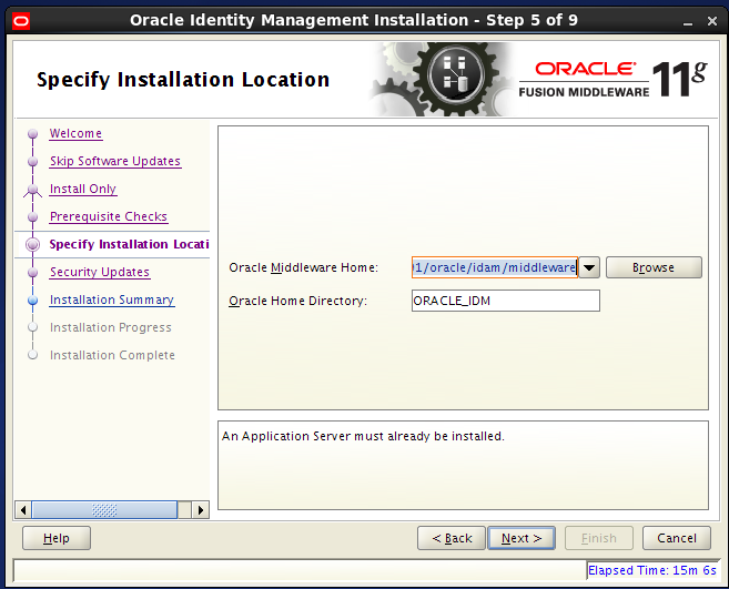 install Oracle Identity Management for OID - installation location