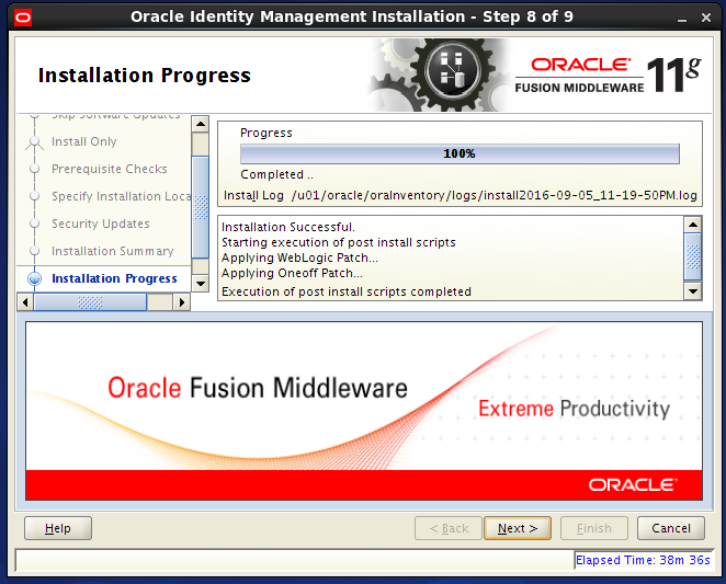 install Oracle Identity Management for OID - progress
