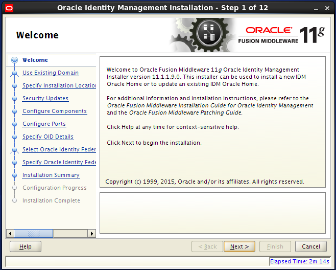 Configure Oracle Internet Directory (OID): welcome