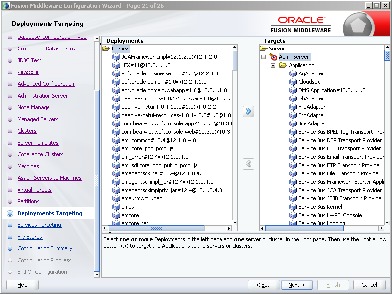 How to configure Oracle SOA 12c software on Windows: deployments targeting
