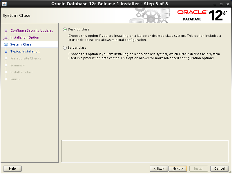 Oracle database 12cR1 Installation on Linux 6 (RHEL6, CentOS6, OEL6): system class 