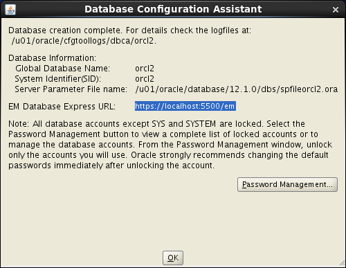 Oracle database 12cR1 Installation on Linux 7 (RHEL7, CentOS7, OEL7): dbca ok