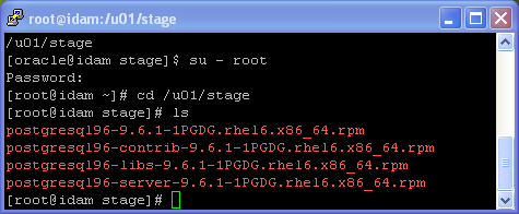 PostgreSQL installation on Linux (RPM) : stage