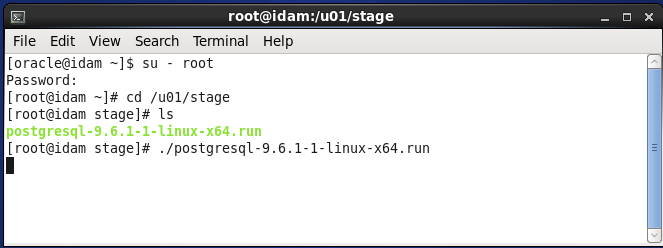 PostgreSQL installation on Linux (Enterprise Database) : run