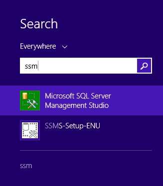 Microsoft SQL Server Management Studio installation: search 