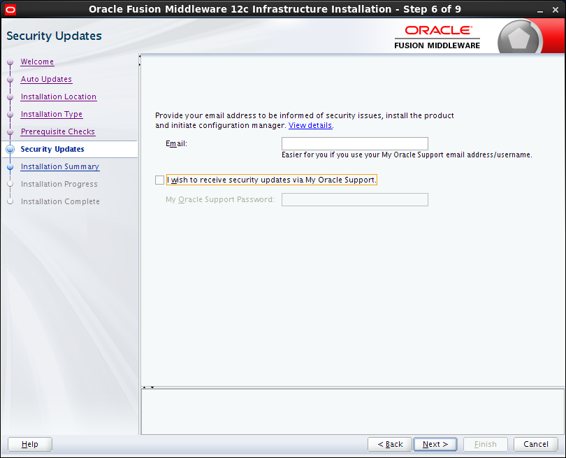 Oracle Fusion Middleware Installation for OBIEE 12c : security updates 