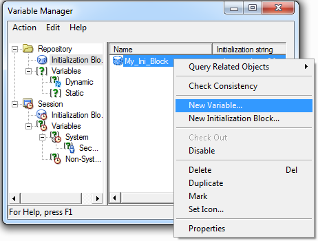 Create initialization block variables into OBIEE repository: variables