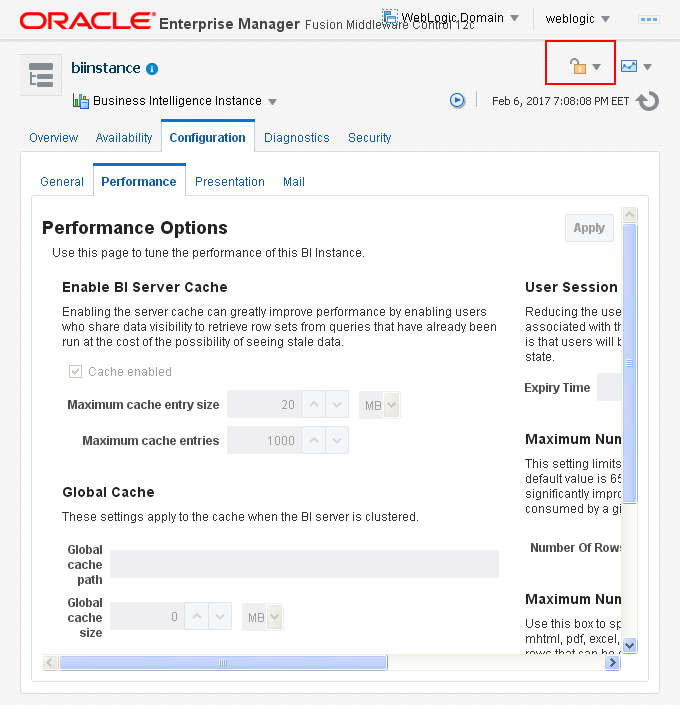 Scale OUT the OBIEE12c : global cache edit
