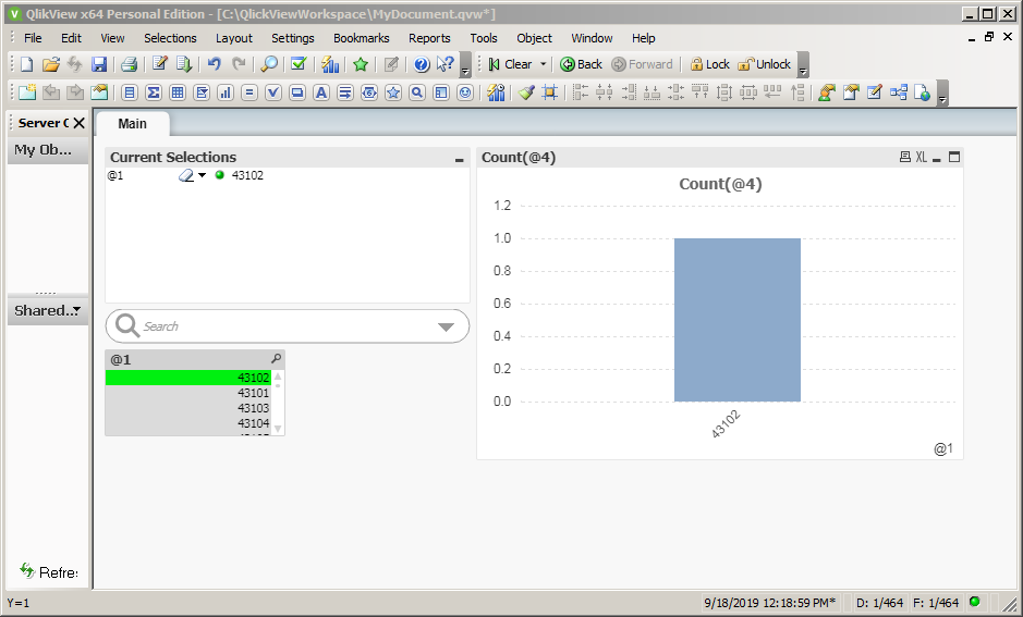 How to create a QlikView document: document created