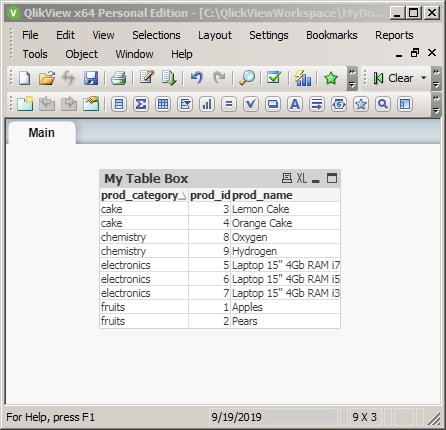 import data from Cassandra database into QlikView: data loaded