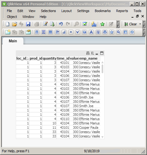 QlikView filering with Multi Boxes: table