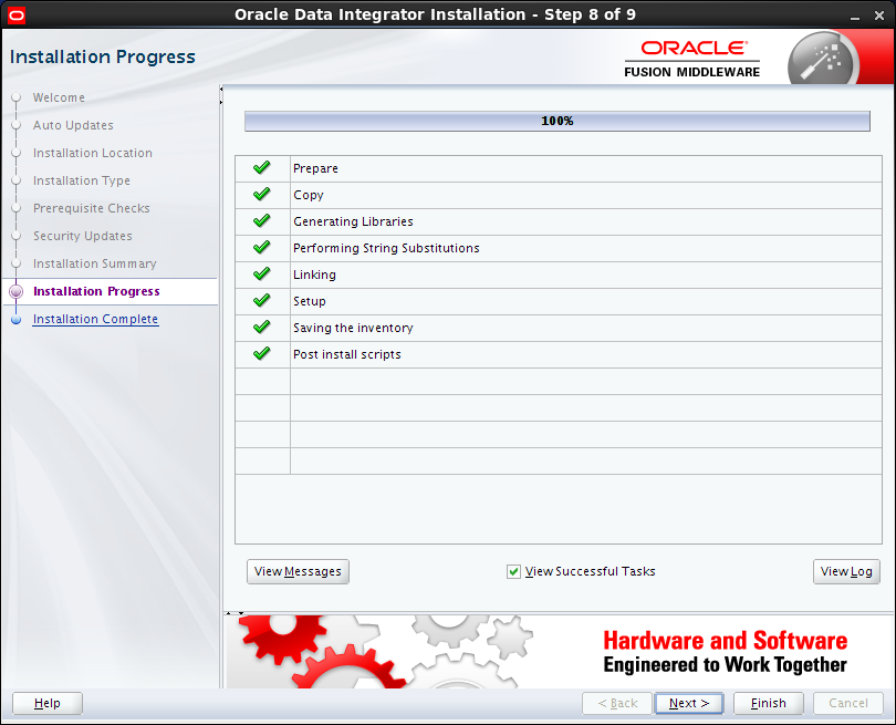 Install Oracle Data Integrator (ODI) 12c on Linux (CentOS, RedHat, OEL): installation progress