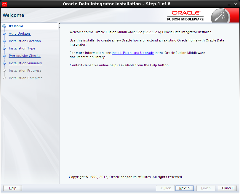 Install Oracle Data Integrator (ODI) 12c on Linux (CentOS, RedHat, OEL): welcome