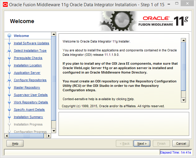 Install Java EE Agent in ODI 11g: welcome