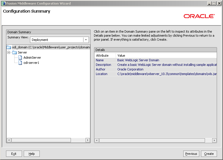 Configure Java EE Agent in ODI 11g: summary create