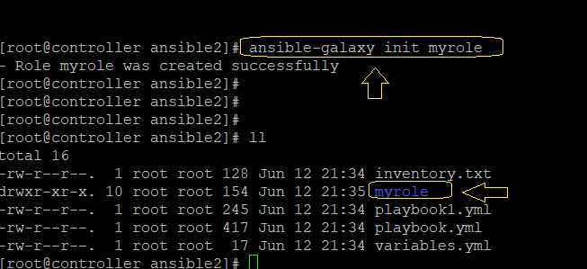 Ansible roles: init command