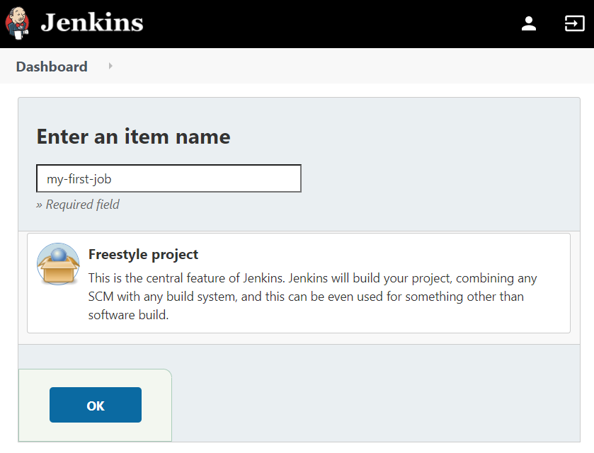 Create Jenkins job: item name