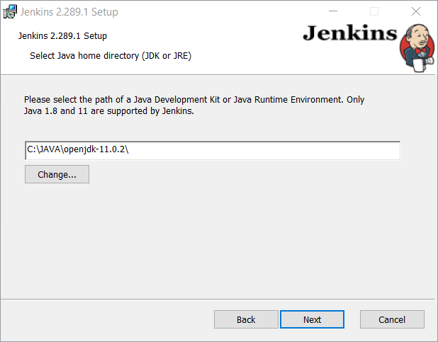 Jenkins installation: java home directory
