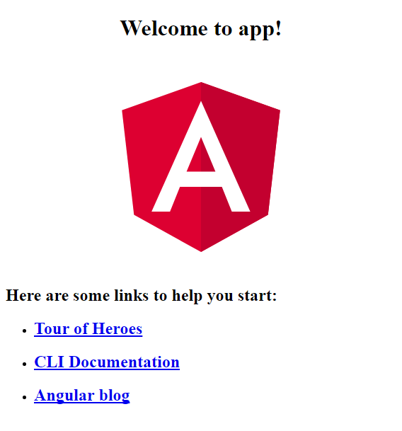 Angular Hello World example: application run
