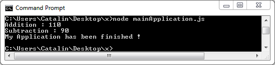 Create a user-defined (custom) module in Node.js - example: run the main application